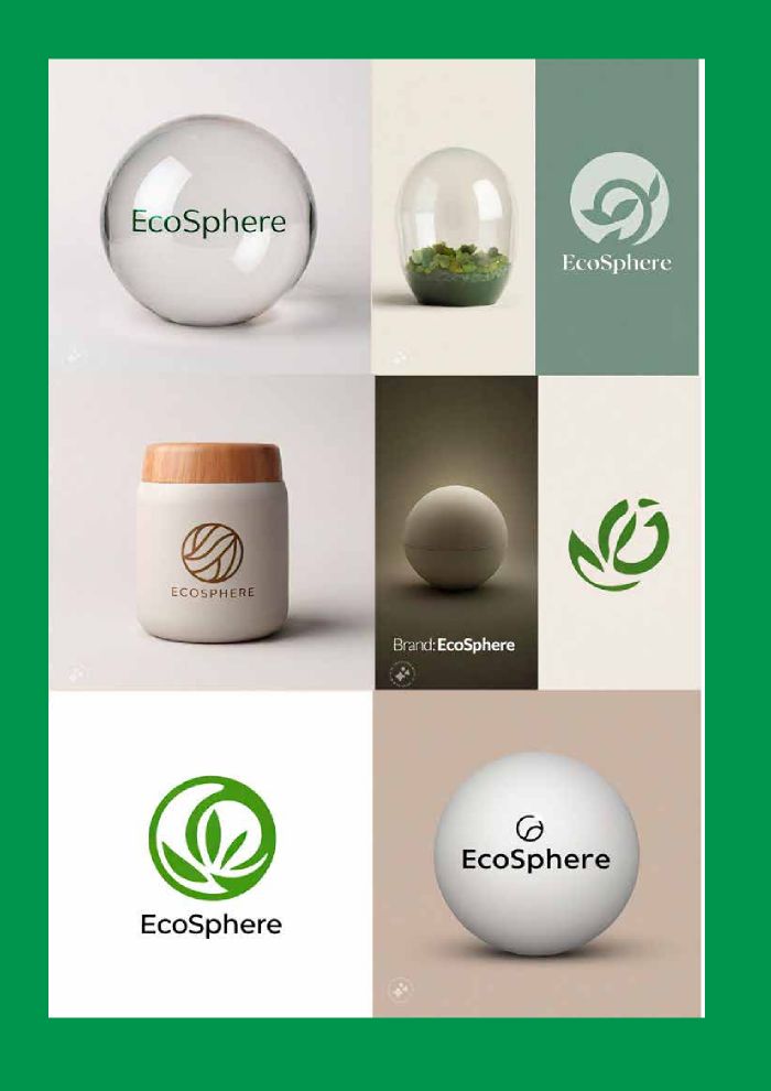 Guideline page: a grid of mark explorations on glass, ceramics and paper