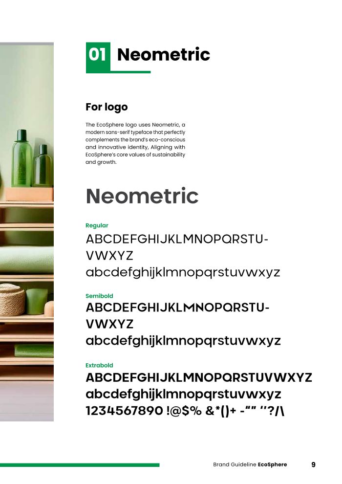 Guideline page: Neometric specimens in regular, semibold and extrabold