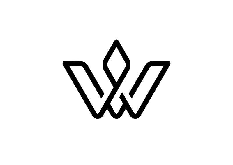 The Elite Wave W symbol alone in black on white