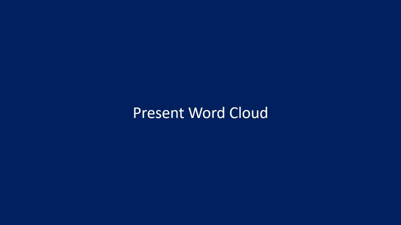 Placeholder frame in brand blue: Present Word Cloud