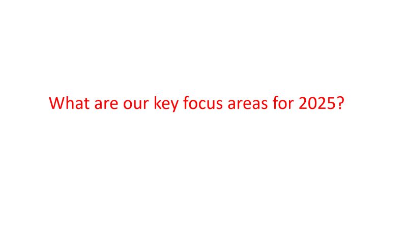 Title card: What are our key focus areas for 2025?