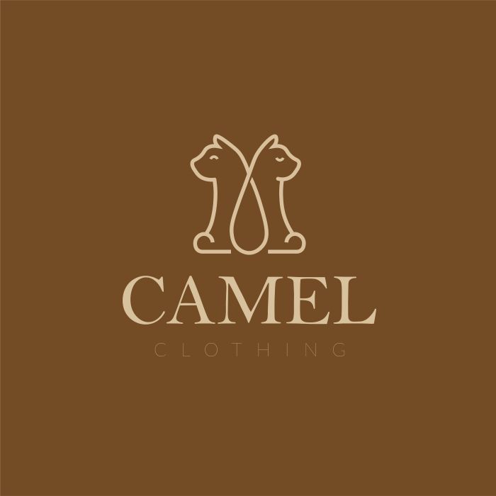 Camel Clothing logo on brown