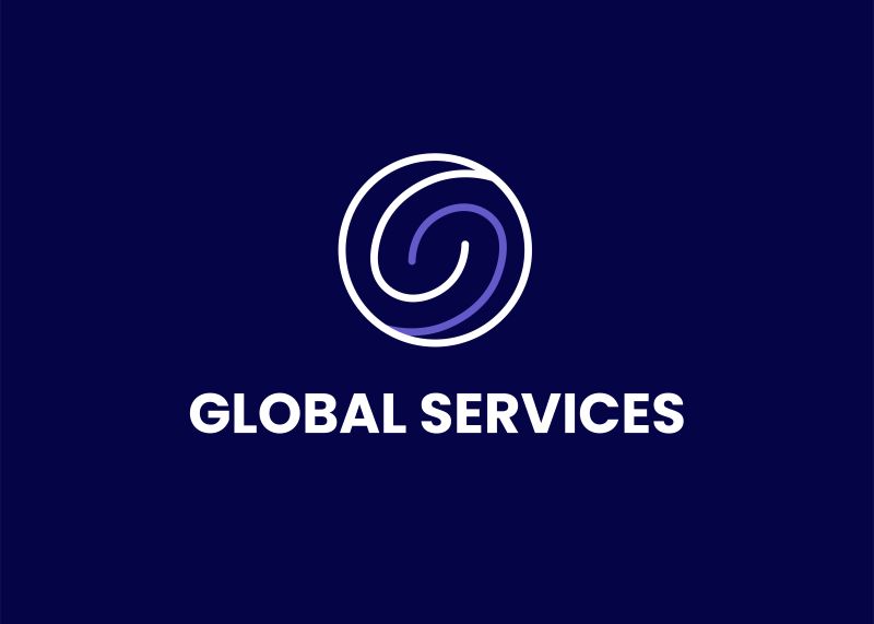 Global Services logo on navy