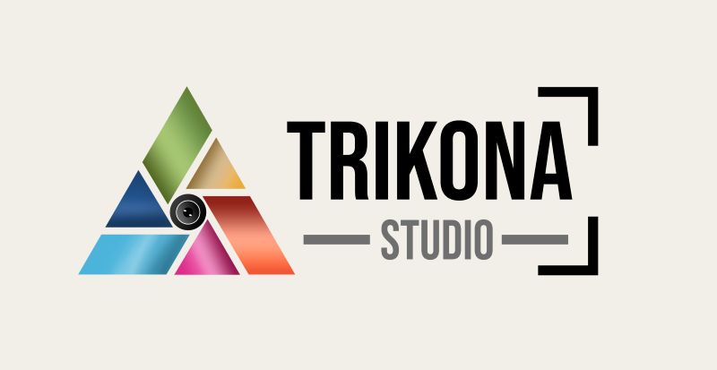 Trikona Studio wide lockup on a light background
